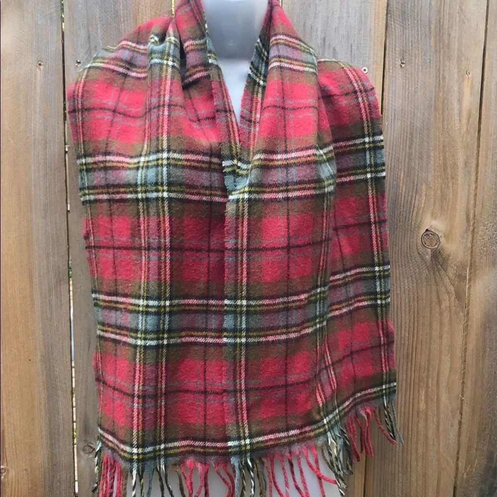 Johnstons of Elgin Iconic Tartan Wool Scarf. Red & Brown MacLean of Duart Muted